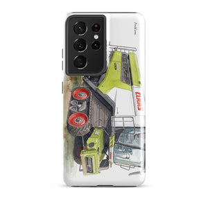 Furrow & Fields Tough case for Samsung® Glossy / Samsung Galaxy S21 Ultra CLAAS Lexion 8600 TerraTrac Watercolor | Tough case for Samsung® Quality Farmers Merch