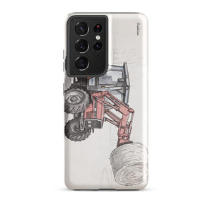 Furrow & Fields Tough case for Samsung® Glossy / Samsung Galaxy S21 Ultra Massey Ferguson 3070 Autotronic Pencil Sketch | Tough case for Samsung® Quality Farmers Merch