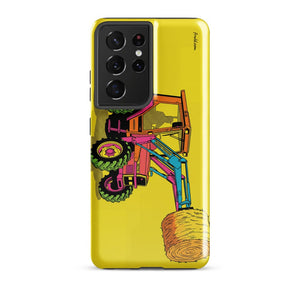 Furrow & Fields Tough case for Samsung® Glossy / Samsung Galaxy S21 Ultra Massey Ferguson 3070 Autotronic Pop Art | Tough case for Samsung® Quality Farmers Merch