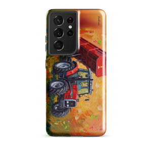 Furrow & Fields Tough case for Samsung® Glossy / Samsung Galaxy S21 Ultra Massey Ferguson 6180 Splash Art | Tough case for Samsung® Quality Farmers Merch
