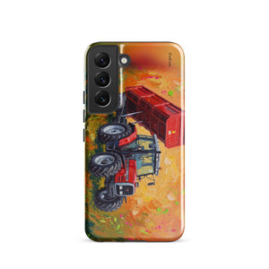 Furrow & Fields Tough case for Samsung® Glossy / Samsung Galaxy S22 Massey Ferguson 6180 Splash Art | Tough case for Samsung® Quality Farmers Merch