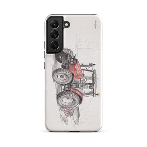 Furrow & Fields Tough case for Samsung® Glossy / Samsung Galaxy S22 Plus Massey Ferguson 6255 Pencil Sketch | Tough case for Samsung® Quality Farmers Merch