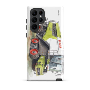Furrow & Fields Tough case for Samsung® Glossy / Samsung Galaxy S22 Ultra CLAAS Lexion 8600 TerraTrac Watercolor | Tough case for Samsung® Quality Farmers Merch