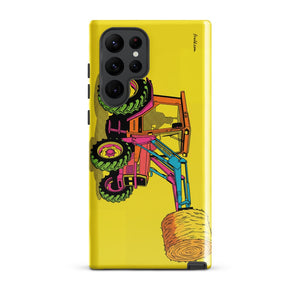 Furrow & Fields Tough case for Samsung® Glossy / Samsung Galaxy S22 Ultra Massey Ferguson 3070 Autotronic Pop Art | Tough case for Samsung® Quality Farmers Merch