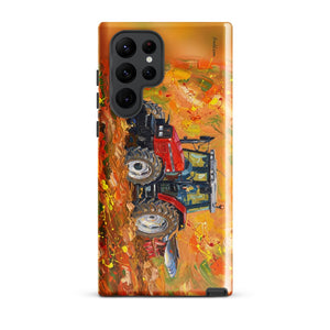Furrow & Fields Tough case for Samsung® Glossy / Samsung Galaxy S22 Ultra Massey Ferguson 6255 Splash Art | Tough case for Samsung® Quality Farmers Merch