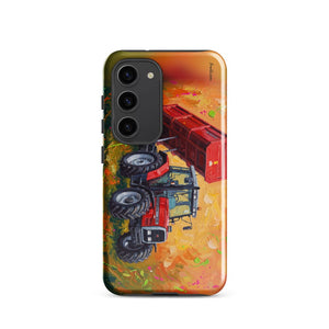 Furrow & Fields Tough case for Samsung® Glossy / Samsung Galaxy S23 Massey Ferguson 6180 Splash Art | Tough case for Samsung® Quality Farmers Merch