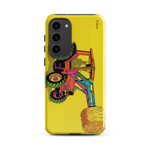 Furrow & Fields Tough case for Samsung® Glossy / Samsung Galaxy S23 Plus Massey Ferguson 3070 Autotronic Pop Art | Tough case for Samsung® Quality Farmers Merch