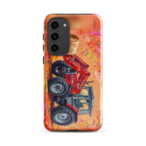 Furrow & Fields Tough case for Samsung® Glossy / Samsung Galaxy S23 Plus Massey Ferguson 3070 Autotronic Splash Art | Tough case for Samsung® Quality Farmers Merch