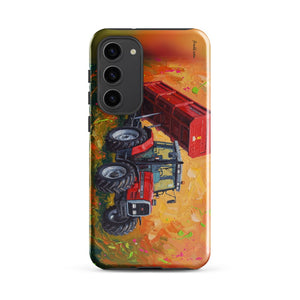 Furrow & Fields Tough case for Samsung® Glossy / Samsung Galaxy S23 Plus Massey Ferguson 6180 Splash Art | Tough case for Samsung® Quality Farmers Merch