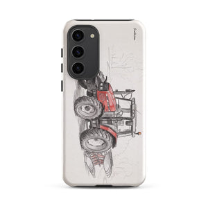 Furrow & Fields Tough case for Samsung® Glossy / Samsung Galaxy S23 Plus Massey Ferguson 6255 Pencil Sketch | Tough case for Samsung® Quality Farmers Merch