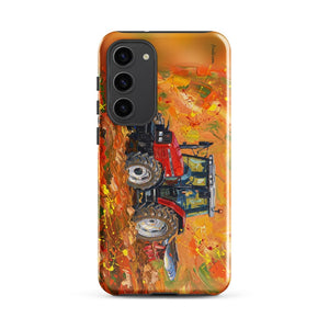 Furrow & Fields Tough case for Samsung® Glossy / Samsung Galaxy S23 Plus Massey Ferguson 6255 Splash Art | Tough case for Samsung® Quality Farmers Merch