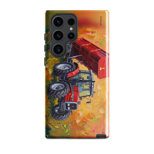 Furrow & Fields Tough case for Samsung® Glossy / Samsung Galaxy S23 Ultra Massey Ferguson 6180 Splash Art | Tough case for Samsung® Quality Farmers Merch
