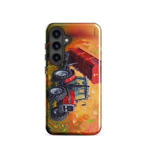 Furrow & Fields Tough case for Samsung® Glossy / Samsung Galaxy S24 Massey Ferguson 6180 Splash Art | Tough case for Samsung® Quality Farmers Merch
