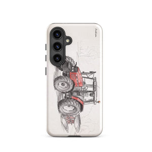 Furrow & Fields Tough case for Samsung® Glossy / Samsung Galaxy S24 Massey Ferguson 6255 Pencil Sketch | Tough case for Samsung® Quality Farmers Merch