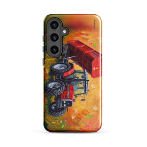 Furrow & Fields Tough case for Samsung® Glossy / Samsung Galaxy S24 Plus Massey Ferguson 6180 Splash Art | Tough case for Samsung® Quality Farmers Merch