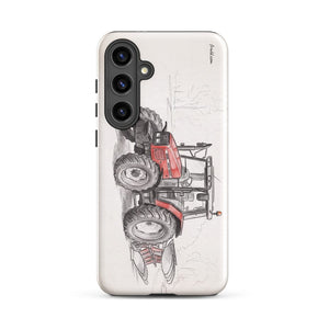 Furrow & Fields Tough case for Samsung® Glossy / Samsung Galaxy S24 Plus Massey Ferguson 6255 Pencil Sketch | Tough case for Samsung® Quality Farmers Merch