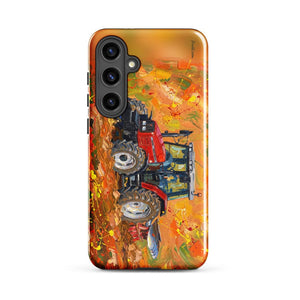 Furrow & Fields Tough case for Samsung® Glossy / Samsung Galaxy S24 Plus Massey Ferguson 6255 Splash Art | Tough case for Samsung® Quality Farmers Merch