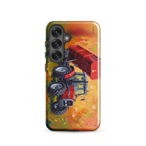 Furrow & Fields Tough case for Samsung® Glossy / Samsung Galaxy S25 Massey Ferguson 6180 Splash Art | Tough case for Samsung® Quality Farmers Merch