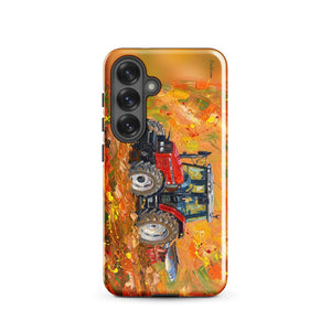 Furrow & Fields Tough case for Samsung® Glossy / Samsung Galaxy S25 Massey Ferguson 6255 Splash Art | Tough case for Samsung® Quality Farmers Merch