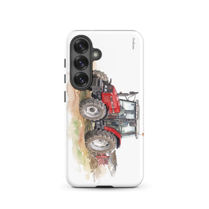 Furrow & Fields Tough case for Samsung® Glossy / Samsung Galaxy S25 Massey Ferguson 6255 Watercolor | Tough case for Samsung® Quality Farmers Merch