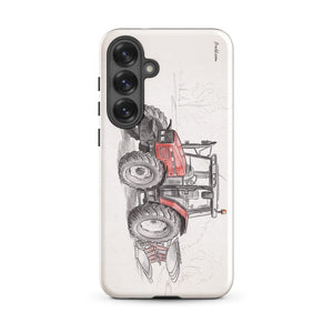 Furrow & Fields Tough case for Samsung® Glossy / Samsung Galaxy S25 Plus Massey Ferguson 6255 Pencil Sketch | Tough case for Samsung® Quality Farmers Merch