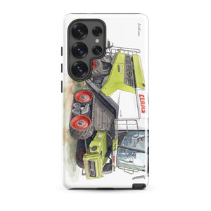 Furrow & Fields Tough case for Samsung® Glossy / Samsung Galaxy S25 Ultra CLAAS Lexion 8600 TerraTrac Watercolor | Tough case for Samsung® Quality Farmers Merch