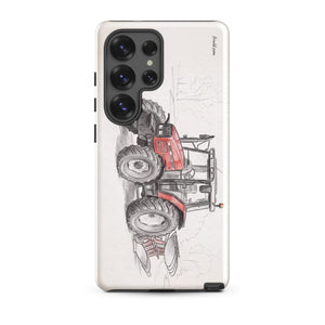 Furrow & Fields Tough case for Samsung® Glossy / Samsung Galaxy S25 Ultra Massey Ferguson 6255 Pencil Sketch | Tough case for Samsung® Quality Farmers Merch
