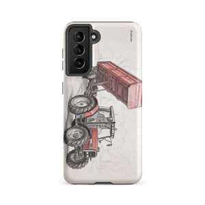 Furrow & Fields Tough case for Samsung® Matte / Samsung Galaxy S21 FE Massey Ferguson 6180 Pencil Sketch | Tough case for Samsung® Quality Farmers Merch