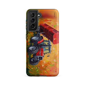 Furrow & Fields Tough case for Samsung® Matte / Samsung Galaxy S21 FE Massey Ferguson 6180 Splash Art | Tough case for Samsung® Quality Farmers Merch