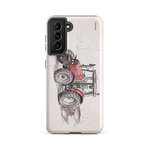 Furrow & Fields Tough case for Samsung® Matte / Samsung Galaxy S21 FE Massey Ferguson 6255 Pencil Sketch | Tough case for Samsung® Quality Farmers Merch
