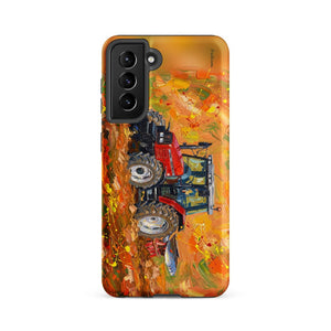 Furrow & Fields Tough case for Samsung® Matte / Samsung Galaxy S21 FE Massey Ferguson 6255 Splash Art | Tough case for Samsung® Quality Farmers Merch