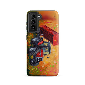 Furrow & Fields Tough case for Samsung® Matte / Samsung Galaxy S21 Massey Ferguson 6180 Splash Art | Tough case for Samsung® Quality Farmers Merch
