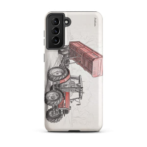 Furrow & Fields Tough case for Samsung® Matte / Samsung Galaxy S21 Plus Massey Ferguson 6180 Pencil Sketch | Tough case for Samsung® Quality Farmers Merch