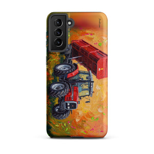 Furrow & Fields Tough case for Samsung® Matte / Samsung Galaxy S21 Plus Massey Ferguson 6180 Splash Art | Tough case for Samsung® Quality Farmers Merch