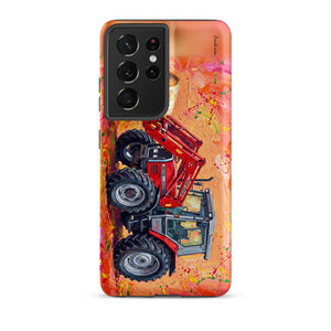Furrow & Fields Tough case for Samsung® Matte / Samsung Galaxy S21 Ultra Massey Ferguson 3070 Autotronic Splash Art | Tough case for Samsung® Quality Farmers Merch