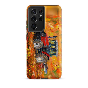 Furrow & Fields Tough case for Samsung® Matte / Samsung Galaxy S21 Ultra Massey Ferguson 6255 Splash Art | Tough case for Samsung® Quality Farmers Merch