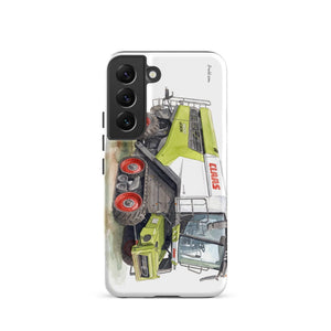 Furrow & Fields Tough case for Samsung® Matte / Samsung Galaxy S22 CLAAS Lexion 8600 TerraTrac Watercolor | Tough case for Samsung® Quality Farmers Merch