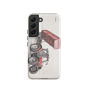 Furrow & Fields Tough case for Samsung® Matte / Samsung Galaxy S22 Massey Ferguson 6180 Pencil Sketch | Tough case for Samsung® Quality Farmers Merch