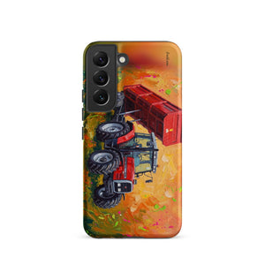 Furrow & Fields Tough case for Samsung® Matte / Samsung Galaxy S22 Massey Ferguson 6180 Splash Art | Tough case for Samsung® Quality Farmers Merch
