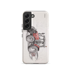 Furrow & Fields Tough case for Samsung® Matte / Samsung Galaxy S22 Massey Ferguson 6255 Pencil Sketch | Tough case for Samsung® Quality Farmers Merch