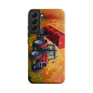 Furrow & Fields Tough case for Samsung® Matte / Samsung Galaxy S22 Plus Massey Ferguson 6180 Splash Art | Tough case for Samsung® Quality Farmers Merch