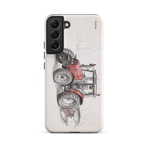 Furrow & Fields Tough case for Samsung® Matte / Samsung Galaxy S22 Plus Massey Ferguson 6255 Pencil Sketch | Tough case for Samsung® Quality Farmers Merch