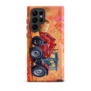 Furrow & Fields Tough case for Samsung® Matte / Samsung Galaxy S22 Ultra Massey Ferguson 3070 Autotronic Splash Art | Tough case for Samsung® Quality Farmers Merch