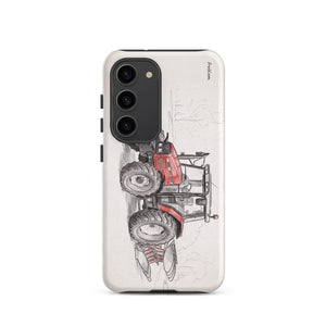 Furrow & Fields Tough case for Samsung® Matte / Samsung Galaxy S23 Massey Ferguson 6255 Pencil Sketch | Tough case for Samsung® Quality Farmers Merch