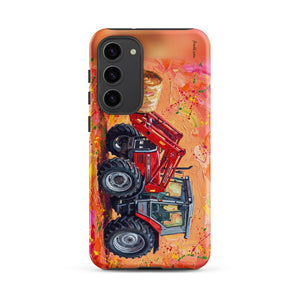 Furrow & Fields Tough case for Samsung® Matte / Samsung Galaxy S23 Plus Massey Ferguson 3070 Autotronic Splash Art | Tough case for Samsung® Quality Farmers Merch