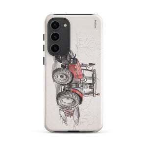 Furrow & Fields Tough case for Samsung® Matte / Samsung Galaxy S23 Plus Massey Ferguson 6255 Pencil Sketch | Tough case for Samsung® Quality Farmers Merch