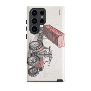 Furrow & Fields Tough case for Samsung® Matte / Samsung Galaxy S23 Ultra Massey Ferguson 6180 Pencil Sketch | Tough case for Samsung® Quality Farmers Merch