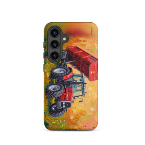 Furrow & Fields Tough case for Samsung® Matte / Samsung Galaxy S24 Massey Ferguson 6180 Splash Art | Tough case for Samsung® Quality Farmers Merch