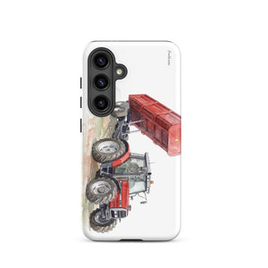 Furrow & Fields Tough case for Samsung® Matte / Samsung Galaxy S24 Massey Ferguson 6180 Watercolor | Tough case for Samsung® Quality Farmers Merch