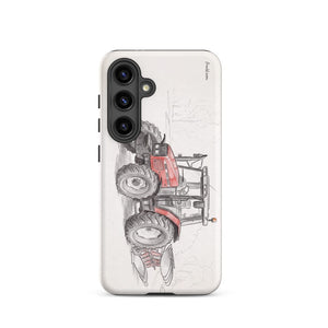 Furrow & Fields Tough case for Samsung® Matte / Samsung Galaxy S24 Massey Ferguson 6255 Pencil Sketch | Tough case for Samsung® Quality Farmers Merch